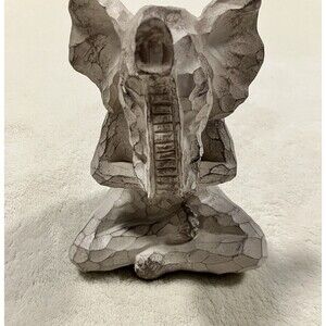 Elephant Yoga Seated Pose Meditation Shelf Sitter Statue Cottage Core Critter